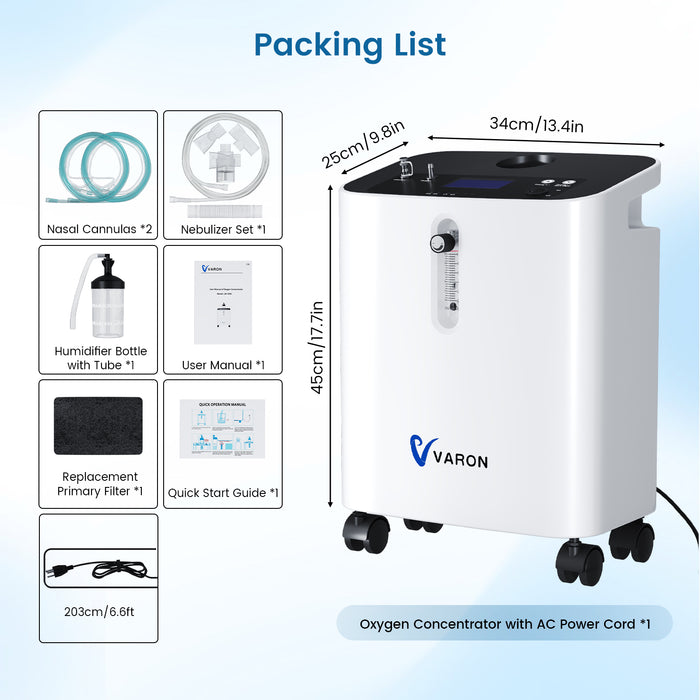 VARON 3L Premium Home Oxygen Concentrator Serene 3