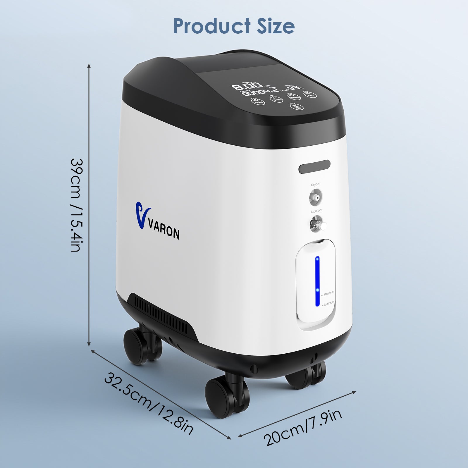 VARON VH-2 Pro Wheel Edition | Continuous Flow Home Oxygen Concentrator (1-9 settings)