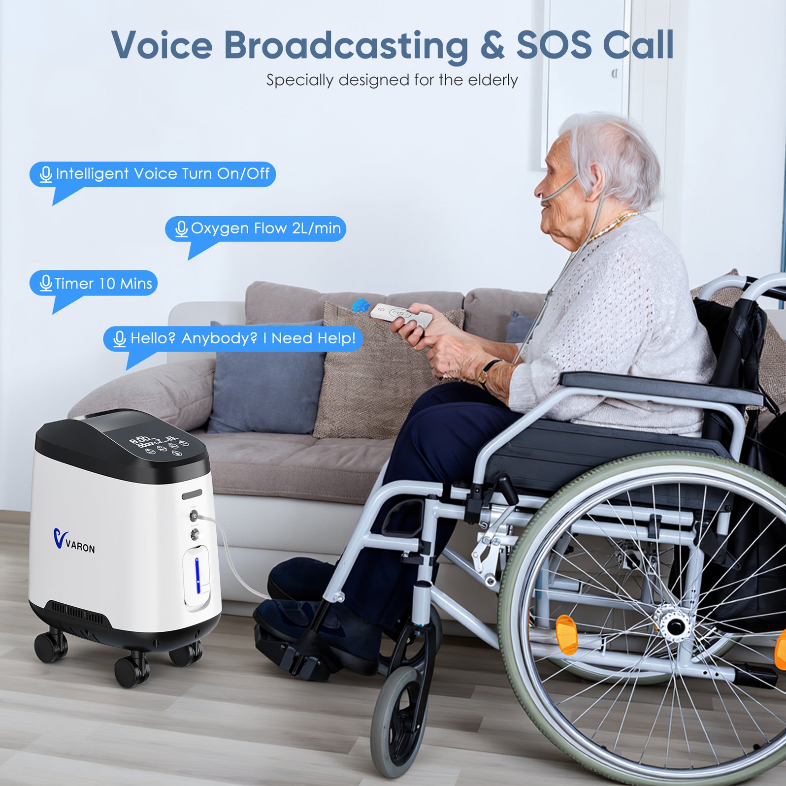 VH-2 Pro Wheel Edition | Stationary Oxygen Concentrator — VARON