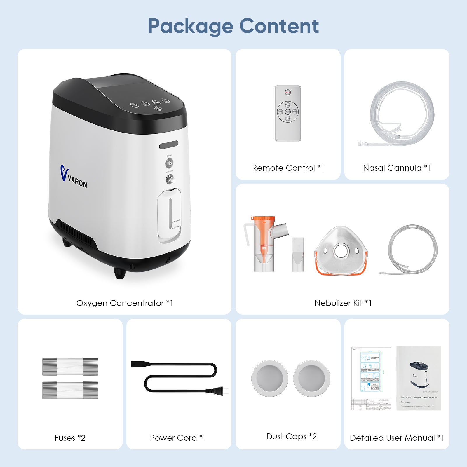 VARON 1-8L/min Home Oxygen Concentrator VH-2 PRO