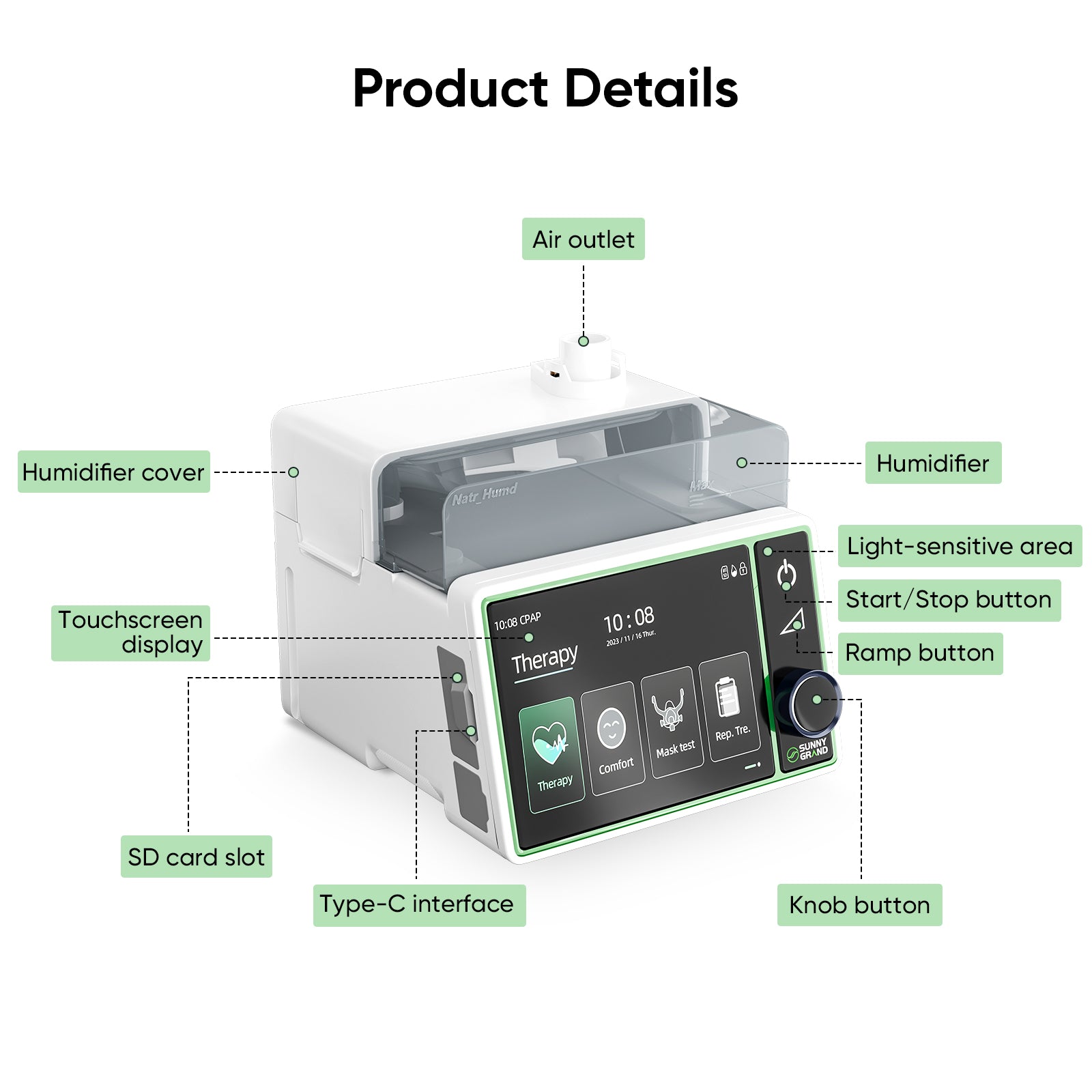 VARON 20A CPAP Machine — Sunnygrand™