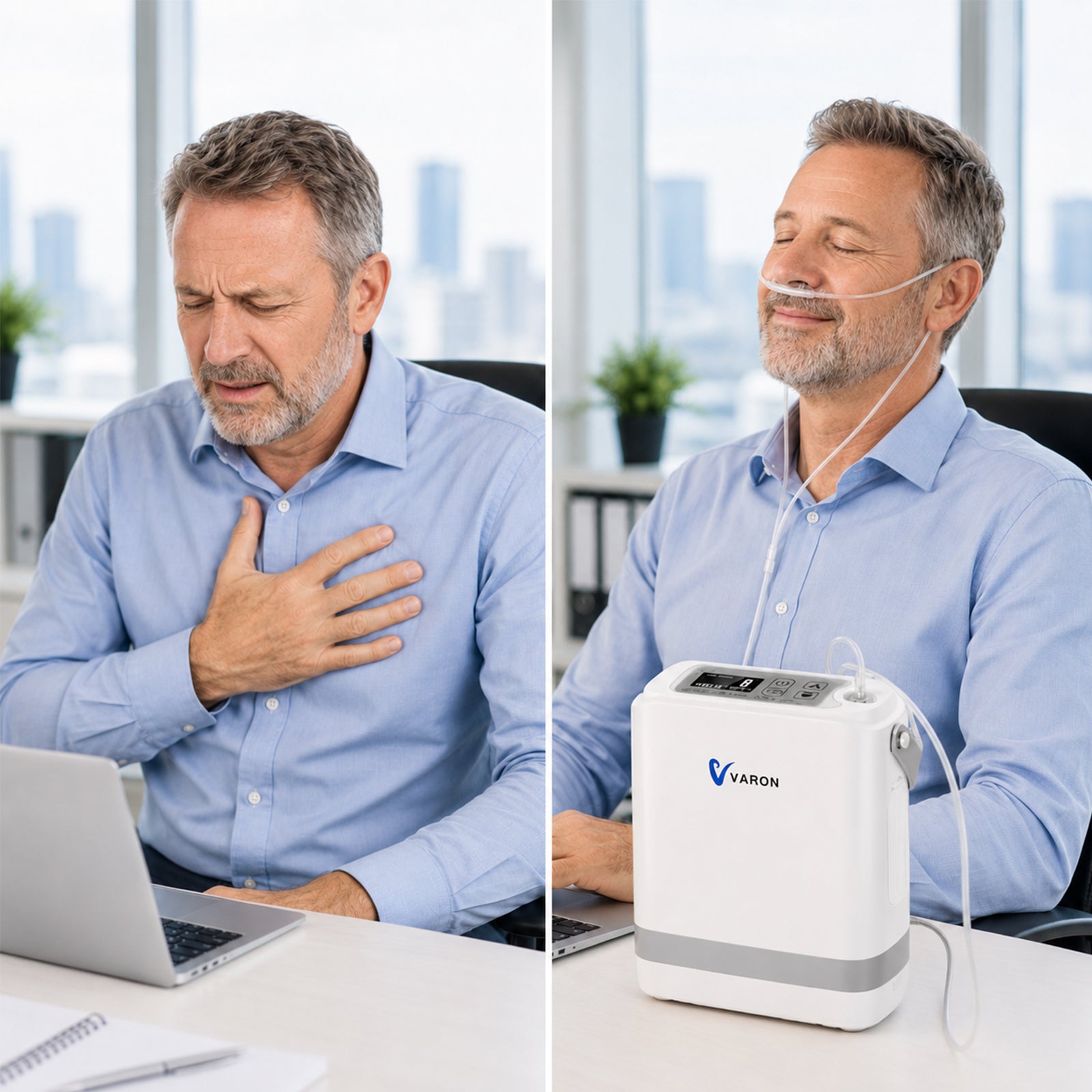 New VARON VP-8G | Pulse Flow Portable Oxygen Concentrator (1-8 settings)