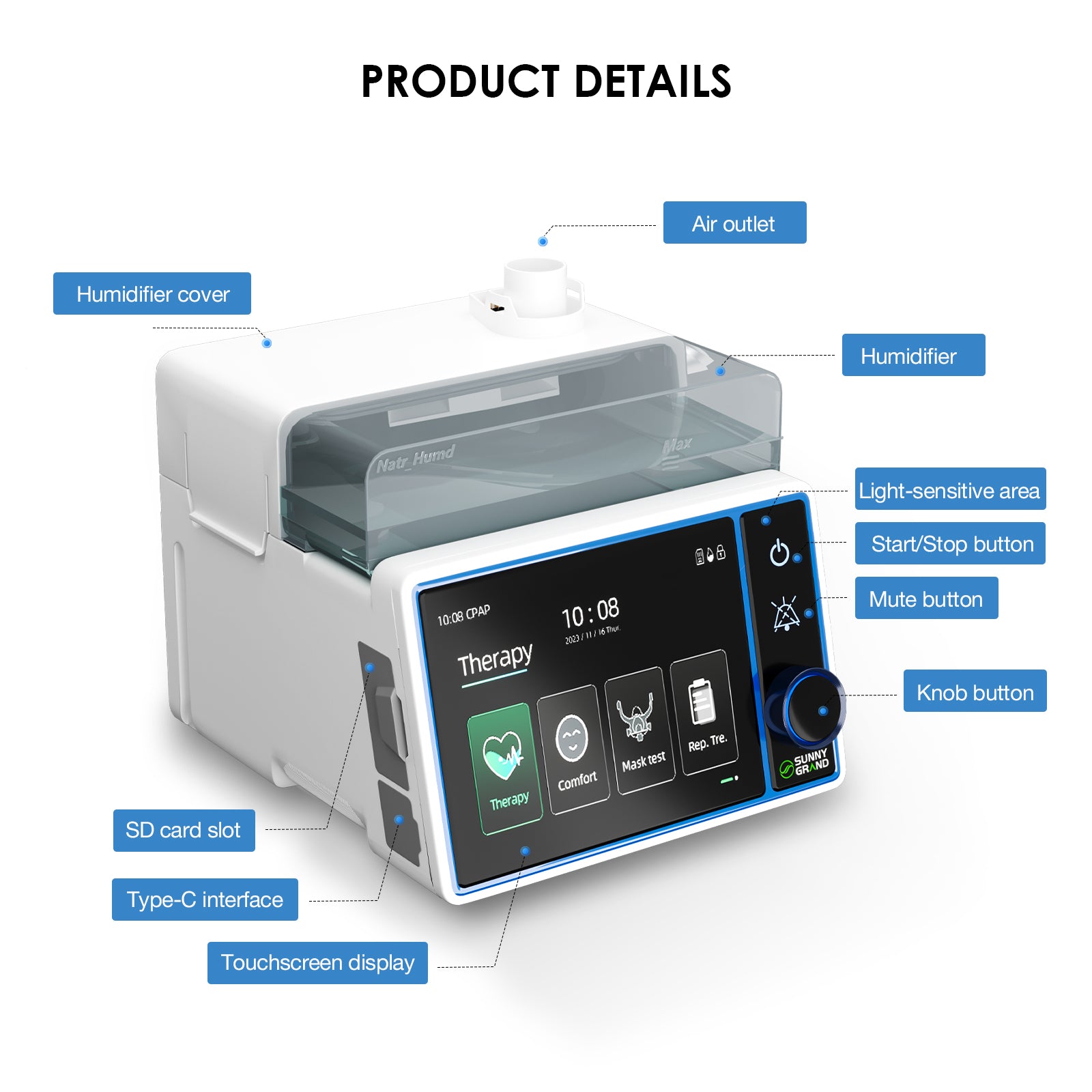 VARON 25S Auto BiPAP Machine — Sunnygrand™