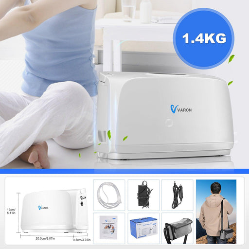 VARON 3L/min Portable Oxygen Concentrator VL-1 & Battery & Charger Bundle