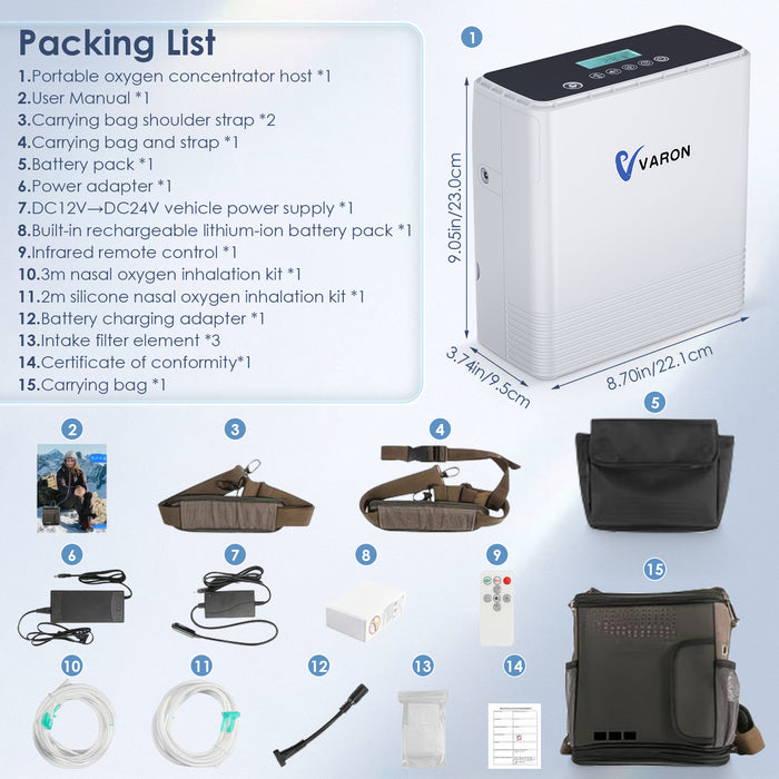 مكثف الأوكسجين المحمول VARON 5L Pulse Flow VP-1