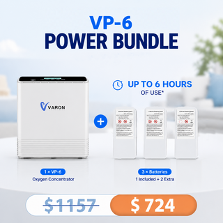 VP-6 Continuous Flow Portable Oxygen Concentrator Power Bundle