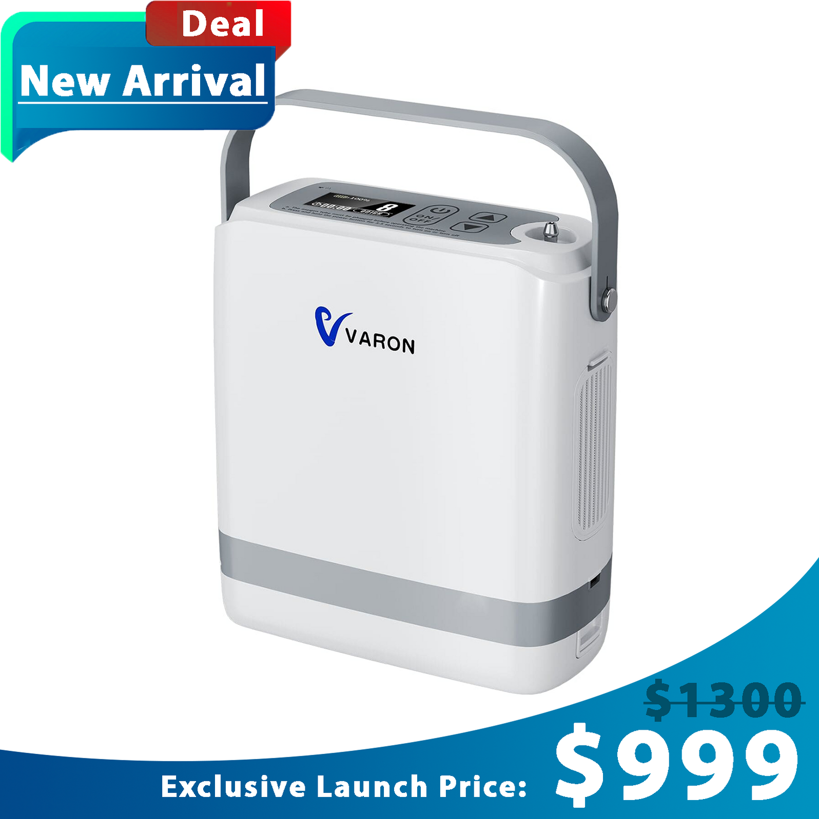 New VARON VP-8G | Pulse Flow Portable Oxygen Concentrator (1-8 setting