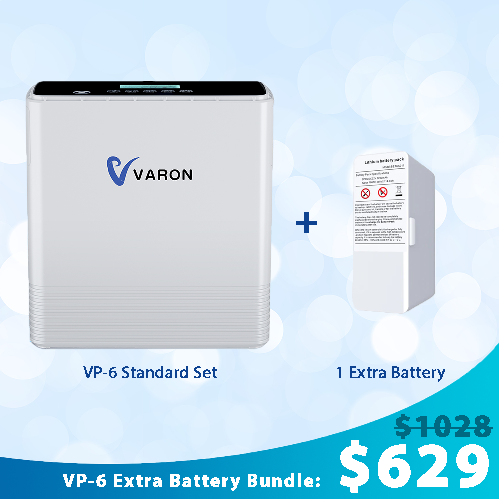 VARON VP-6 | Continuous Flow Portable Oxygen Concentrator (1-6 settings)