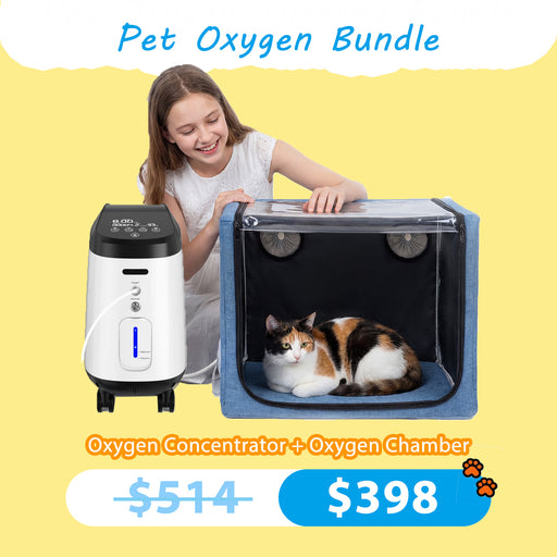 VARON Pet Oxygen Therapy Bundle (for Small Pets) – VH-2 Pro Wheel Edition + 100L Comfort Chamber