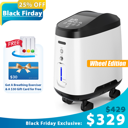 VARON VH-2 Pro Wheel Edition | Continuous Flow Home Oxygen Concentrator (1-9 settings)