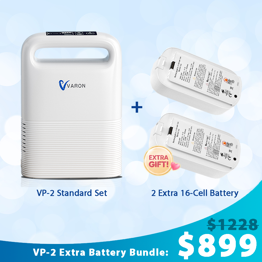 VARON VP-2 | Pulse Flow Portable Oxygen Concentrator (1-5 settings)