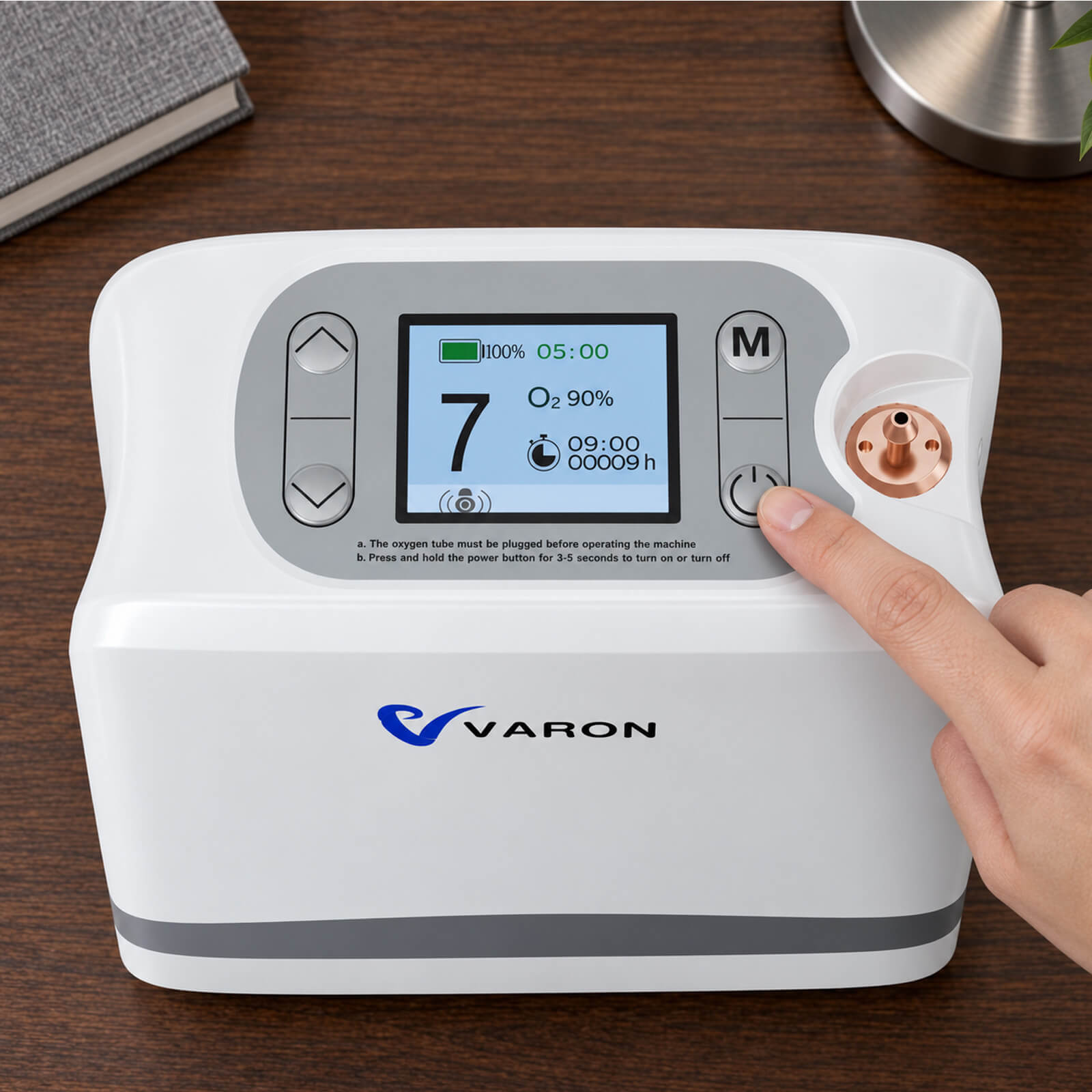 VARON VP-8 Lite | Pulse Flow Portable Oxygen Concentrator (1-7 settings)