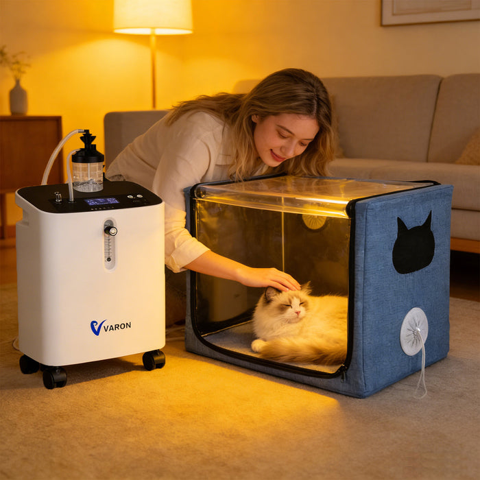 VARON Pet Oxygen Therapy Bundle (Small to Medium Pets) – Serene 3 + 100L Comfort Chamber