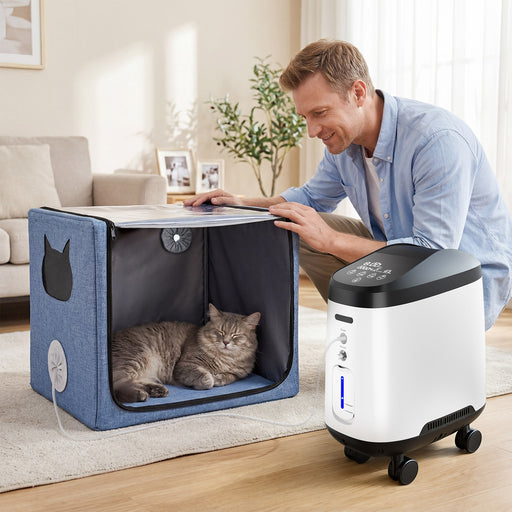 VARON Pet Oxygen Therapy Bundle (for Small Pets) – VH-2 Pro Wheel Edition + 100L Comfort Chamber