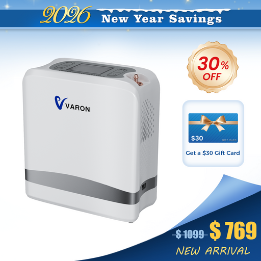 VARON VP-8 Lite | Pulse Flow Portable Oxygen Concentrator (1-7 settings)