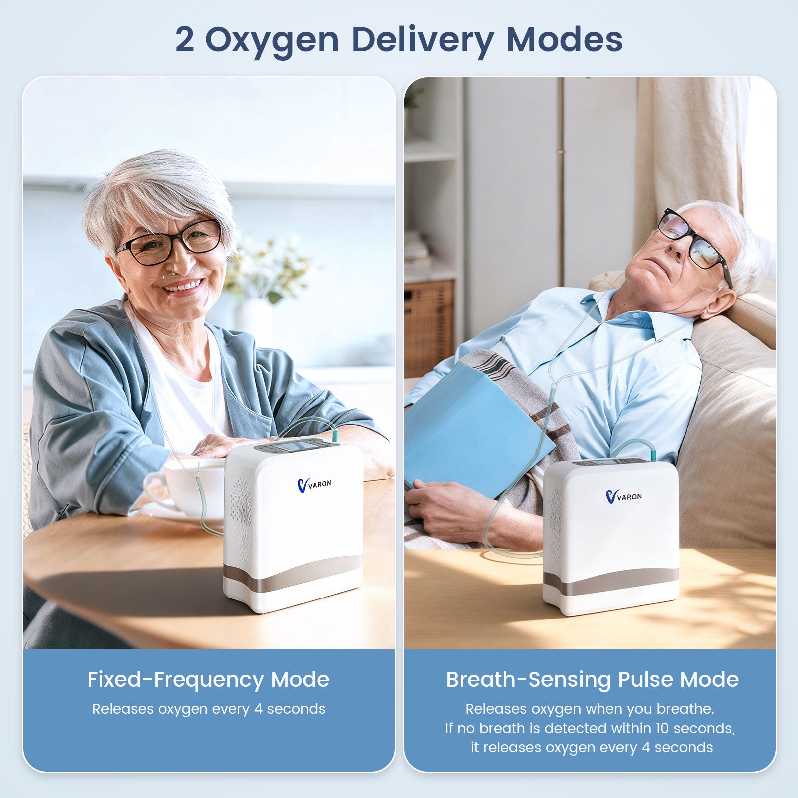 VARON VP-8 Lite | Pulse Flow Portable Oxygen Concentrator (1-7 settings)